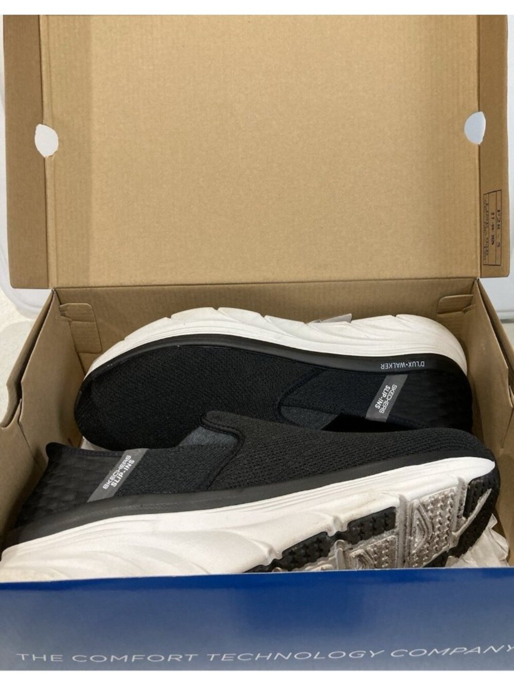 Skechers D Lux Walker Shoes size 11 4E Extra Wide Black Slip In Sneaker 232455WW - Picture 12 of 12